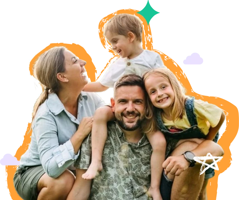 A family laughing together